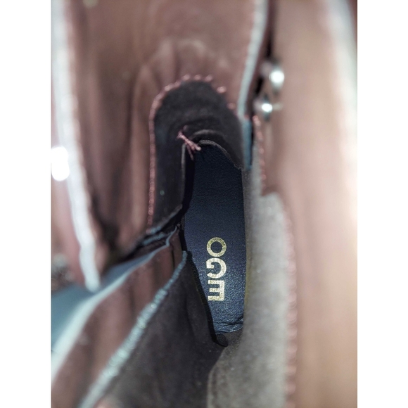 NEW - EGO Chocolate Brown Patent Lace Up Boots - Picture 8 of 11